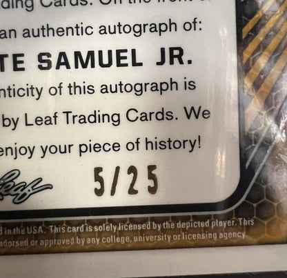 2021 Leaf Flash Asante Samuel Jr. Signed Green LE/25 Auto SGC 10 Florida State