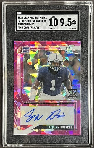 Jaquan Brisker 2022 Leaf Pro Set Signed Pink Crystal Rookie LE /15 Auto SGC 10