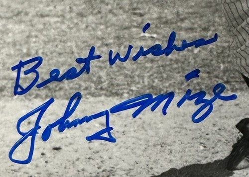 Johnny Mize Signed 8x10 B/ W Photo NY Yankees Best Wishes Autograph PSA COA HOF