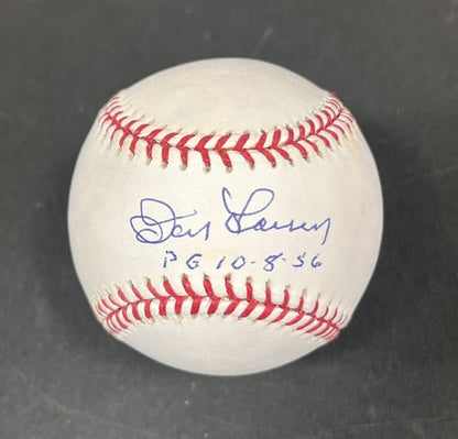 Don Larsen Signed Official MLB Baseball WS PG 10-8-56 Auto Steiner & MLB COA