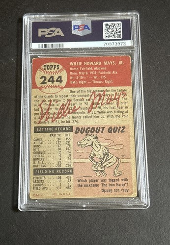 1953 Topps Willie Mays PSA 1.5 #244 Looks Nicer Hof New York Giants