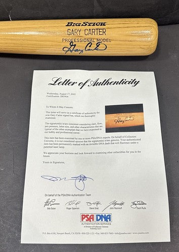 Gary Carter Signed Game Used Rawlings Adirondack Bat & Wrist Band Mets Auto PSA