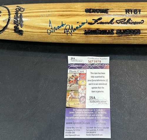 Frank Robinson Signed LS Powerized Game Model Bat Auto Reds Orioles JSA COA HOF