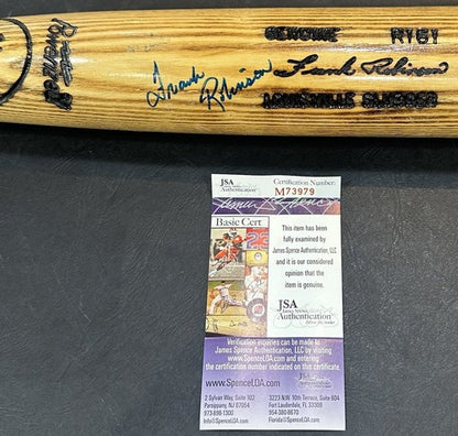 Frank Robinson Signed LS Powerized Game Model Bat Auto Reds Orioles JSA COA HOF