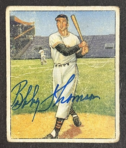 Bobby Thomson Hand Signed 1950 Bowman Mint Auto Giants Ebbets CBM COA