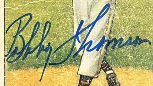 Bobby Thomson Hand Signed 1950 Bowman Mint Auto Giants Ebbets CBM COA