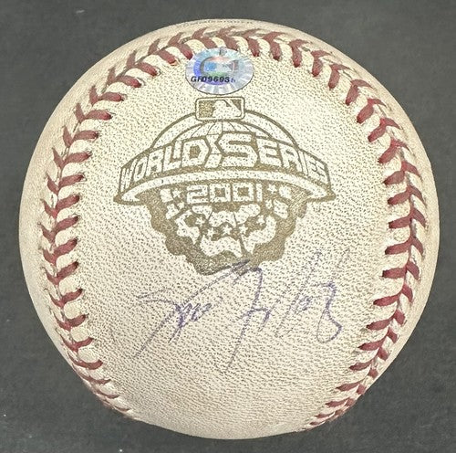 Tino Martinez Signed Game Used 2001 WS Mr November Baseball Auto Yankees MLB