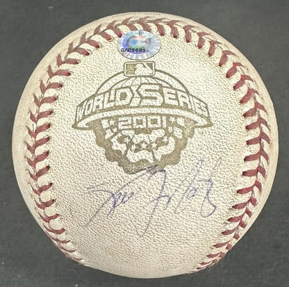 Tino Martinez Signed Game Used 2001 WS Mr November Baseball Auto Yankees MLB