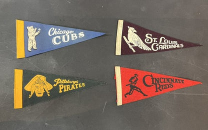 Official 1965 MLB Baseball 10 Mini Pennant Set NL Mets Cubs Braves Vintage MINT