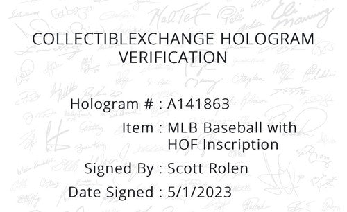 Scott Rolen Signed MLB Baseball HOF 2023 Auto Cardinals Phillies Steiner COA