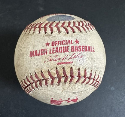 Albert Pujols 1st Hit & Game Used 2001 Logo Baseball Rookie Cardinals Auto MLB