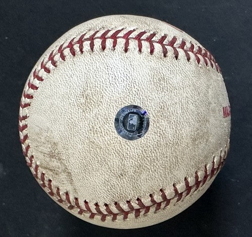 Albert Pujols 1st Hit & Game Used 2001 Logo Baseball Rookie Cardinals Auto MLB