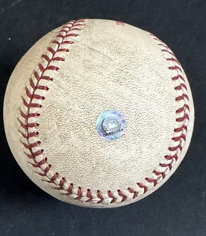 Albert Pujols 1st Hit & Game Used 2001 Logo Baseball Rookie Cardinals Auto MLB