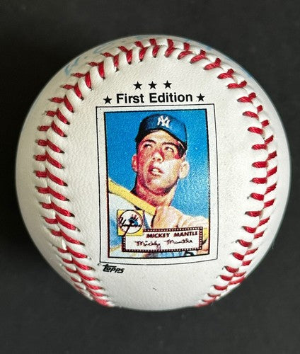 Mickey Mantle Signed Topps 1952 Rookie Ball Baseball Hof 1974 Auto Yankees Psa