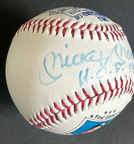 Mickey Mantle Signed Topps 1952 Rookie Ball Baseball Hof 1974 Auto Yankees Psa