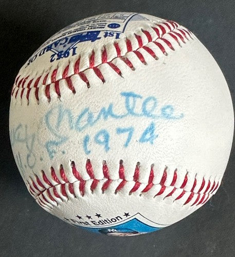 Mickey Mantle Signed Topps 1952 Rookie Ball Baseball Hof 1974 Auto Yankees Psa