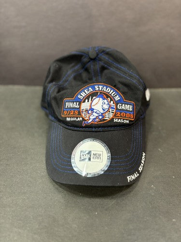 Mets 2008 Final Game Shea Stadium Black New Era One Size Adjustable Hat New NWT
