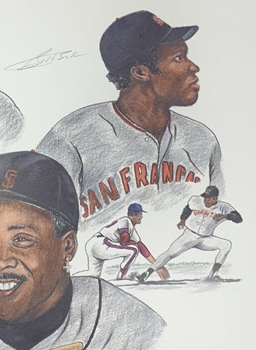 Willie Mays Barry Bonds Bobby Signed 28x20 SF Giants Litho Photo Auto Cbm Coa