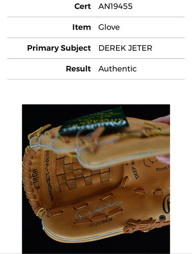 Derek Jeter Signed Rawlings RGB 2 Rookie Glove Roy Yankees Mint Auto PSA COA HOF