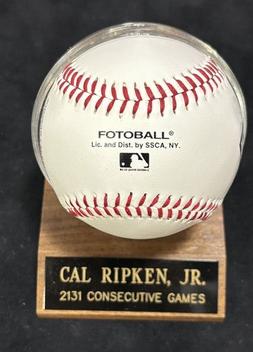 Cal Ripken Jr Ironman Consecutive Games Stat Photo Baseball W/Case Orioles HOF