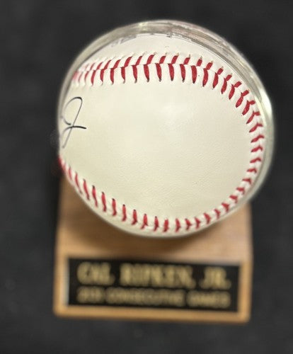Cal Ripken Jr Ironman Consecutive Games Stat Photo Baseball W/Case Orioles HOF