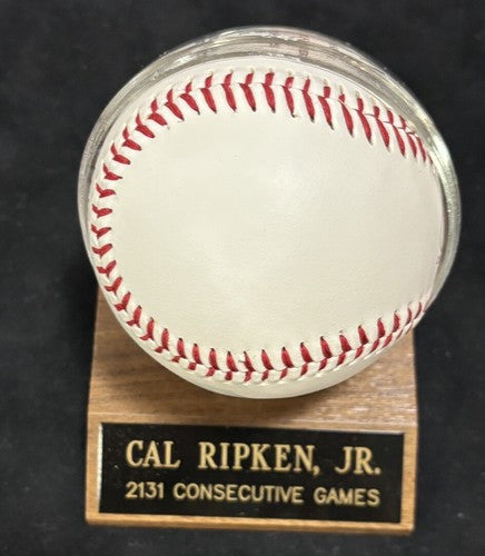 Cal Ripken Jr Ironman Consecutive Games Stat Photo Baseball W/Case Orioles HOF