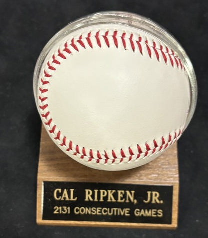Cal Ripken Jr Ironman Consecutive Games Stat Photo Baseball W/Case Orioles HOF