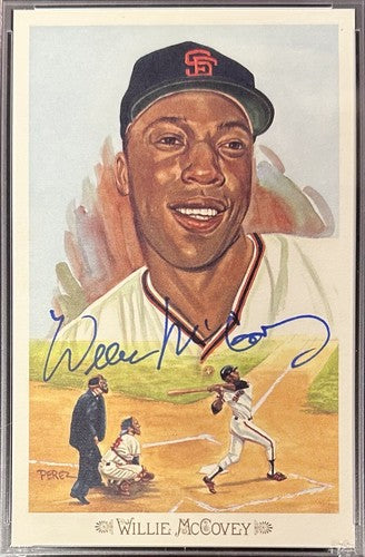 Willie McCovey Signed Perez-Steele Celebration Post Card PSA 10 Auto Gem Giants