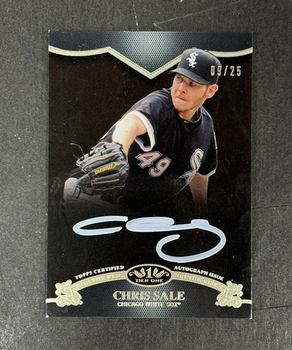 Chris Sale 2012 Topps Tier One On the Rise On Card Auto /25 White Sox Braves SSP