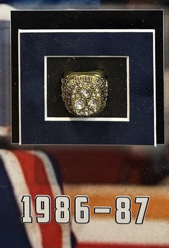 Wayne Gretzky Signed 3D Framed Stanley Cup Rings Photo Oilers Cut Auto JSA HOF