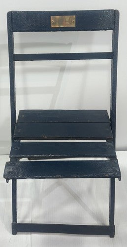 Ebbets Field 1913 Original Folding Box Seat Brooklyn Dodgers Chair W/ Gold Plate