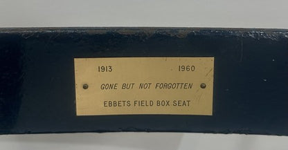 Ebbets Field 1913 Original Folding Box Seat Brooklyn Dodgers Chair W/ Gold Plate