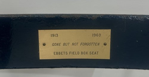 Ebbets Field 1913 Original Folding Box Seat Brooklyn Dodgers Chair W/ Gold Plate