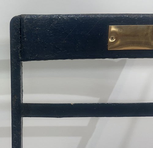 Ebbets Field 1913 Original Folding Box Seat Brooklyn Dodgers Chair W/ Gold Plate