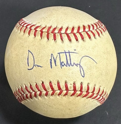 Don Mattingly Signed Official AL Baseball NY Yankees Bold Early Era Auto PSA COA