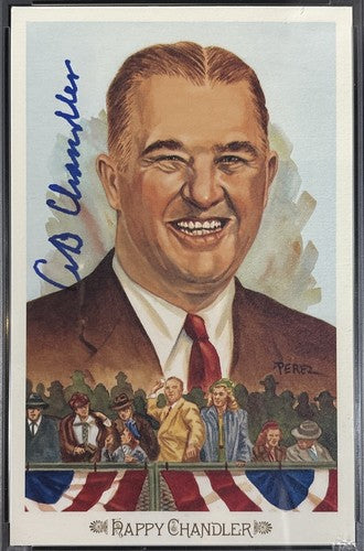 Happy Chandler Signed Perez-Steele Celebration Post Card PSA 10 Mint Auto HOF