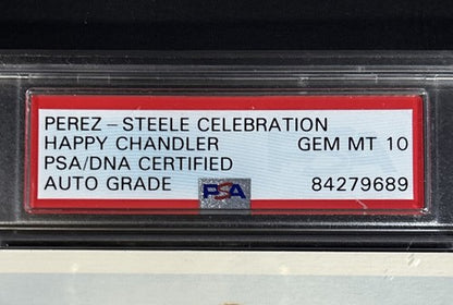 Happy Chandler Signed Perez-Steele Celebration Post Card PSA 10 Mint Auto HOF