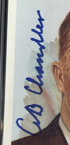 Happy Chandler Signed Perez-Steele Celebration Post Card PSA 10 Mint Auto HOF