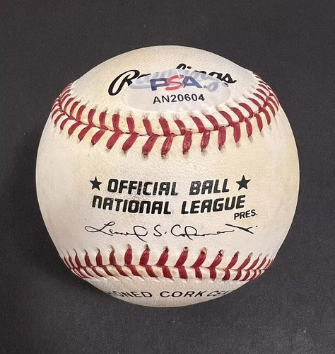 Lou Brock Signed Official NL Baseball Cardinals HOF 85 Autograph PSA Dna COA