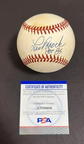 Lou Brock Signed Official NL Baseball Cardinals HOF 85 Autograph PSA Dna COA
