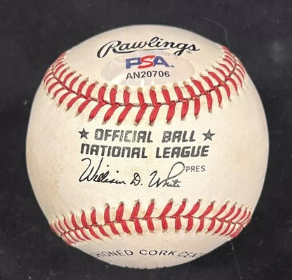 Barry Larkin Signed Official NL Baseball Bold Vintage Auto Reds HOF PSA COA