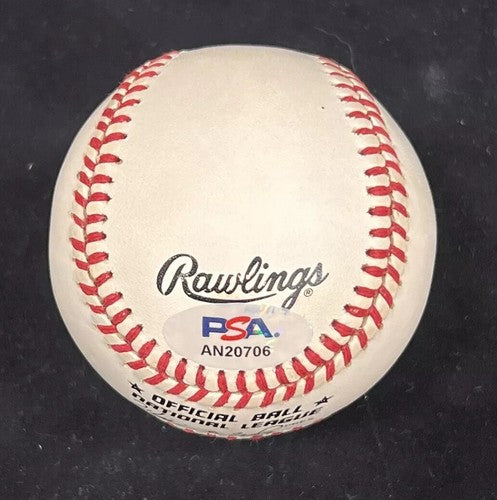 Barry Larkin Signed Official NL Baseball Bold Vintage Auto Reds HOF PSA COA