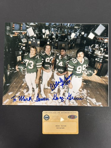 Abdul Salaam Signed 8x10 Photo NY Jets To Mark Forever Gang Green Auto Steiner