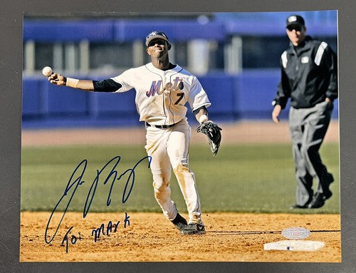 Jose Reyes Signed 8x10 Photo in Action NY Mets To Mark Autograph Steiner COA