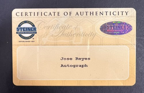 Jose Reyes Signed 8x10 Photo in Action NY Mets To Mark Autograph Steiner COA