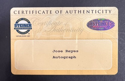 Jose Reyes Signed 8x10 Photo in Action NY Mets To Mark Autograph Steiner COA