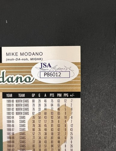 Mike Modano Signed 2005 / 06 Fleer Ultra Gold North Stars Bold Auto HoF JSA COA