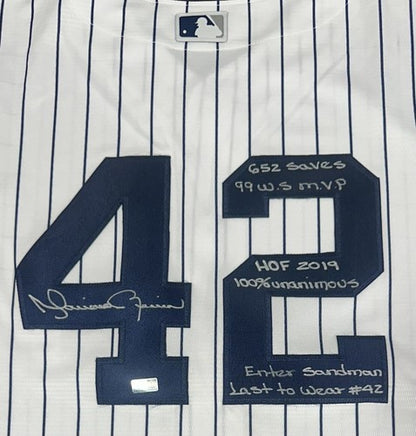 Mariano Rivera Yankees #42 Signed 6 Stat Jersey WS MVP HOF 2019 Auto Steiner COA