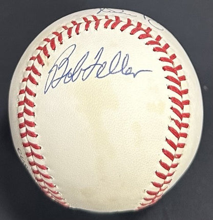 Sandy Koufax Nolan Ryan Bob Feller Signed NL Baseball No Hitter Auto PSA LOA HOF