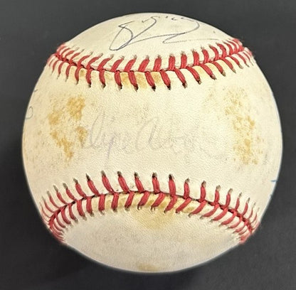 Ken Griffey Jr Barry Bonds Bobby McRae Signed NL Baseball Father Son Auto PSA